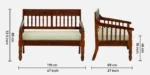 Ashton Sheesham Wood 2 Seater Sofa in Honey Oak Finish - Image 3