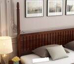 Ashton Sheesham Wood Bed Without Storage in Provincial Teak Finish - Image 3