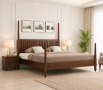 Ashton Sheesham Wood Bed Without Storage in Provincial Teak Finish