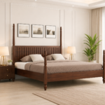 Ashton Sheesham Wood Bed Without Storage in Provincial Teak Finish
