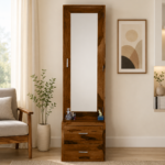 Aster Sheesham Wood Dresser with Mirror in Provincial Teak Finish