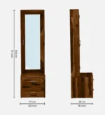 Aster Sheesham Wood Dresser with Mirror in Provincial Teak Finish - Image 3