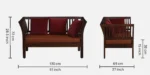 Austin Sheesham Wood 2 Seater Sofa in Honey Finish - Image 3