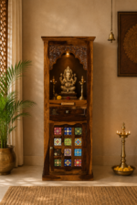 Avanta Solid Sheesham Wood Temple with Traditional Decorative Design
