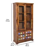 Avelique Solid Sheesham Wood Designer Crockery Cupboard - Image 2
