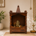 Avena Solid Sheesham Wood Temple with Intricate Wooden Detailing
