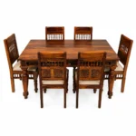 Avira Sheesham Wood 6 Seater Dining Table Set in Natural Finish - Image 7