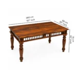 Avira Sheesham Wood 6 Seater Dining Table Set in Natural Finish - Image 4
