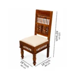 Avira Sheesham Wood 6 Seater Dining Table Set in Natural Finish - Image 3