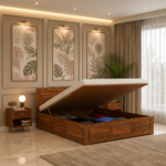 Bergamo Sheesham Wood Bed with Box Storage