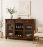 Blackwell Sheesham Wood Bar Cabinet in Scratch Resistant Sable Brown Finish
