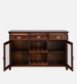 Blackwell Sheesham Wood Bar Cabinet in Scratch Resistant Sable Brown Finish - Image 4