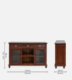 Blackwell Sheesham Wood Bar Cabinet in Scratch Resistant Sable Brown Finish - Image 5