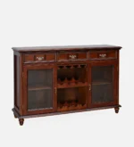Blackwell Sheesham Wood Bar Cabinet in Scratch Resistant Sable Brown Finish - Image 6