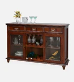 Blackwell Sheesham Wood Bar Cabinet in Scratch Resistant Sable Brown Finish - Image 7