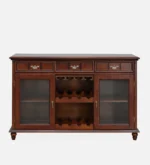 Blackwell Sheesham Wood Bar Cabinet in Scratch Resistant Sable Brown Finish - Image 10