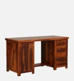 Bradford Study Table in Natural Sheesham Wood with Distressed Finish - Image 6