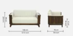 Bravion Luxury Solid Sheesham Wood 2 Seater Sofa - Image 7