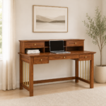 Braxton Sheesham Wood Study Table in Scratch Resistant Golden Oak Finish