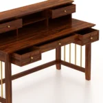 Braxton Sheesham Wood Study Table in Scratch Resistant Golden Oak Finish - Image 5