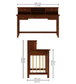 Braxton Sheesham Wood Study Table in Scratch Resistant Golden Oak Finish - Image 6