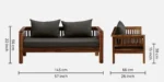 Bristol Sheesham Wood 2 Seater Sofa in Teak Finish - Image 3