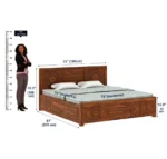 Briston Sheesham Wood Bed with Storage in Walnut Finish - Image 3