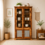 Brivana Solid Sheesham Wood Contemporary Crockery Unit
