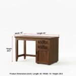 Brivanta Solid Sheesham Wood Designer Study Desk with Drawer Storage - Image 3