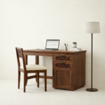 Brivanta Solid Sheesham Wood Designer Study Desk with Drawer Storage - Image 4