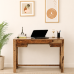 Brixton Sheesham Wood Study Table with Spacious Storage in Honey Oak Finish
