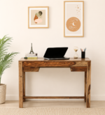 Brixton Sheesham Wood Study Table with Spacious Storage in Honey Oak Finish