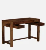Brixton Sheesham Wood Study Table with Spacious Storage in Honey Oak Finish - Image 4