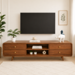 Brixton Solid Sheesham Wood Media Console For Modern Living Room