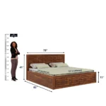 Calisto Sheesham Wood Bed with Drawer Storage in Honey Finish - Image 3