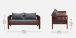 Camden Sheesham Wood 2 Seater Sofa in Antique Teak Finish - Image 3