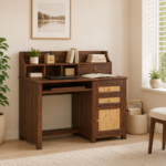Camden Sheesham Wood Study Table in Scratch Resistant Rich Mahogany Finish