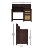 Camden Sheesham Wood Study Table in Scratch Resistant Rich Mahogany Finish - Image 6