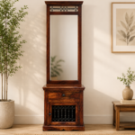 Carlin Sheesham Wood Dresser with Mirror in Walnut Finish