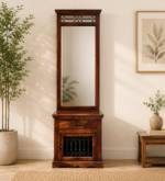 Carlin Sheesham Wood Dresser with Mirror in Walnut Finish
