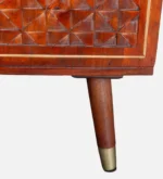 Carrington Sheesham Wood Bar Cabinet in Scratch Resistant Amber Teak Finish - Image 3