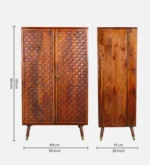 Carrington Sheesham Wood Bar Cabinet in Scratch Resistant Amber Teak Finish - Image 6