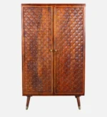 Carrington Sheesham Wood Bar Cabinet in Scratch Resistant Amber Teak Finish - Image 8