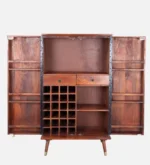 Carrington Sheesham Wood Bar Cabinet in Scratch Resistant Amber Teak Finish - Image 9