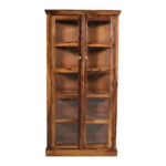 Carson Sheesham Wood Crockery Cabinet with Shelves in Teak Finish - Image 4