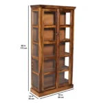 Carson Sheesham Wood Crockery Cabinet with Shelves in Teak Finish - Image 3