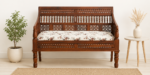 Carvento Contemporary Sheesham Wood 2 Seater Sofa