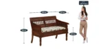 Carvento Contemporary Sheesham Wood 2 Seater Sofa - Image 3