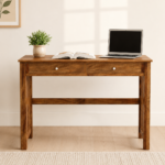 Carver Sheesham Wood Writing Study Table in Rich Walnut Finish