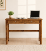 Carver Sheesham Wood Writing Study Table in Rich Walnut Finish